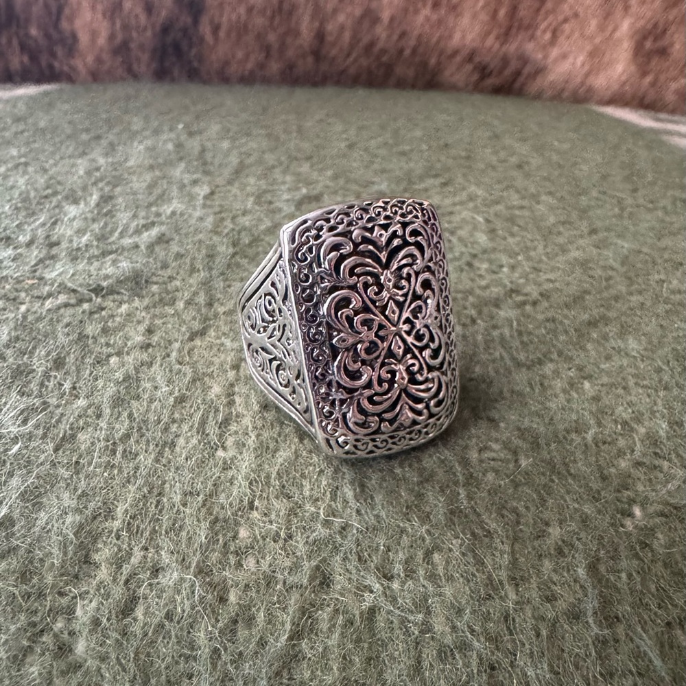 Ornate Silver Filigree Statement Ring